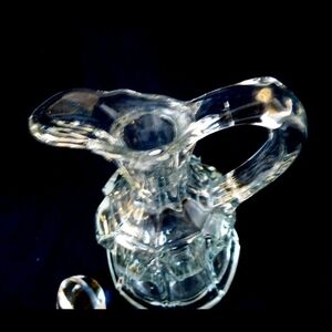 Elegant Clear Glass Art Pitcher